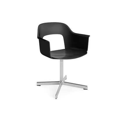 Layout Armchair 232 Swivel Base by HAY - Polished Aluminium Base / Black / Black Oak