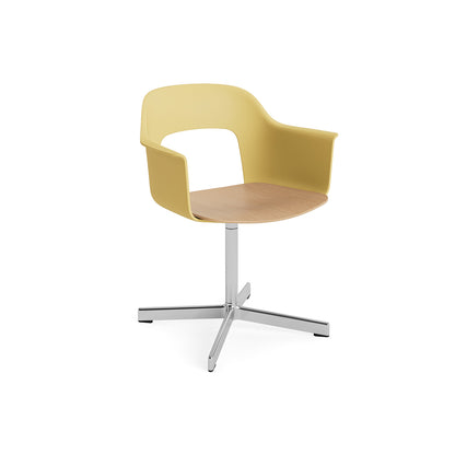 Layout Armchair 232 Swivel Base by HAY - Polished Aluminium Base / Biscotti / Oak
