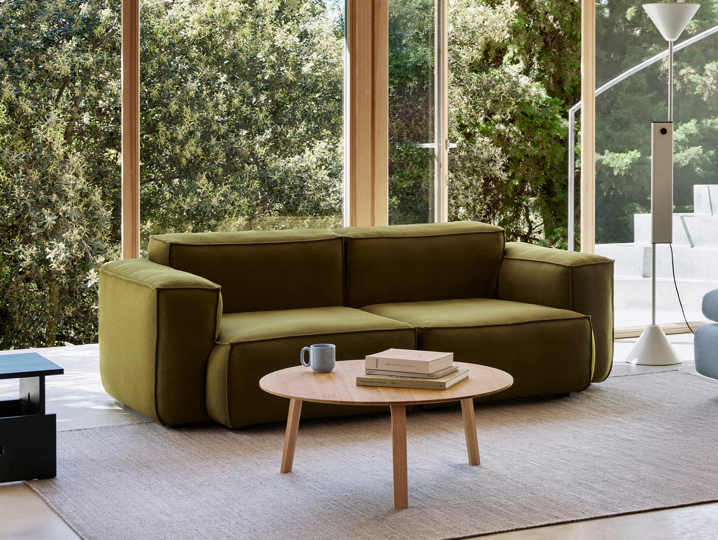 Mags Soft 2.5 Seater Sofa (Low Armrest) with Removable Cover by HAY - Combination 1 / Steelcut 985