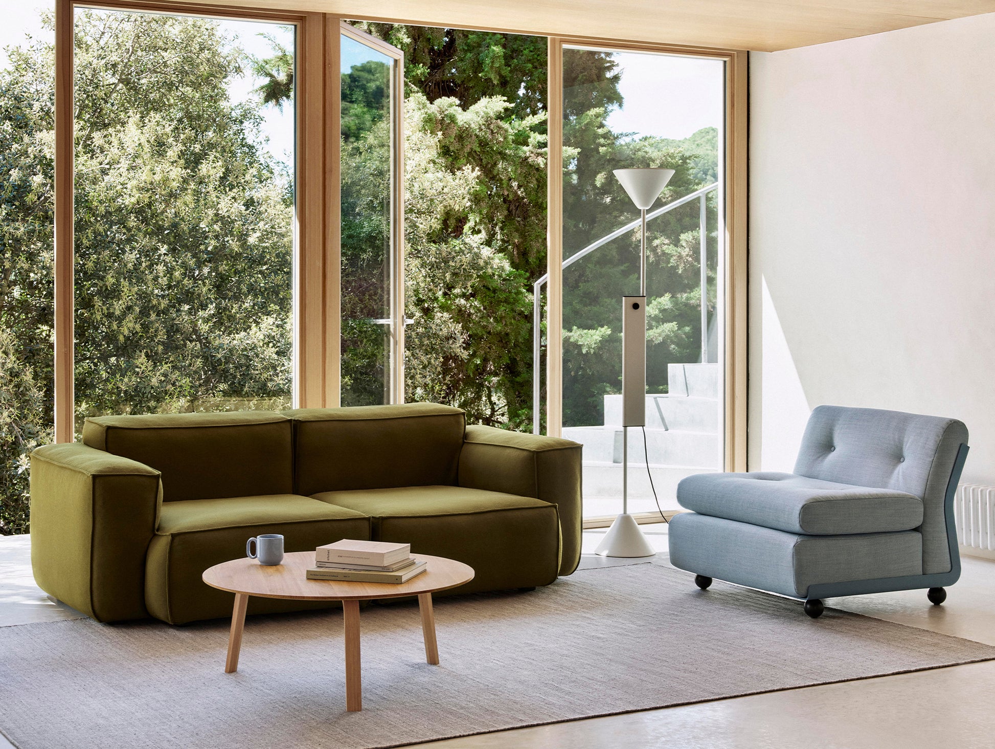 Mags Soft 2.5 Seater Sofa (Low Armrest) with Removable Cover by HAY - Combination 1 / Steelcut 985