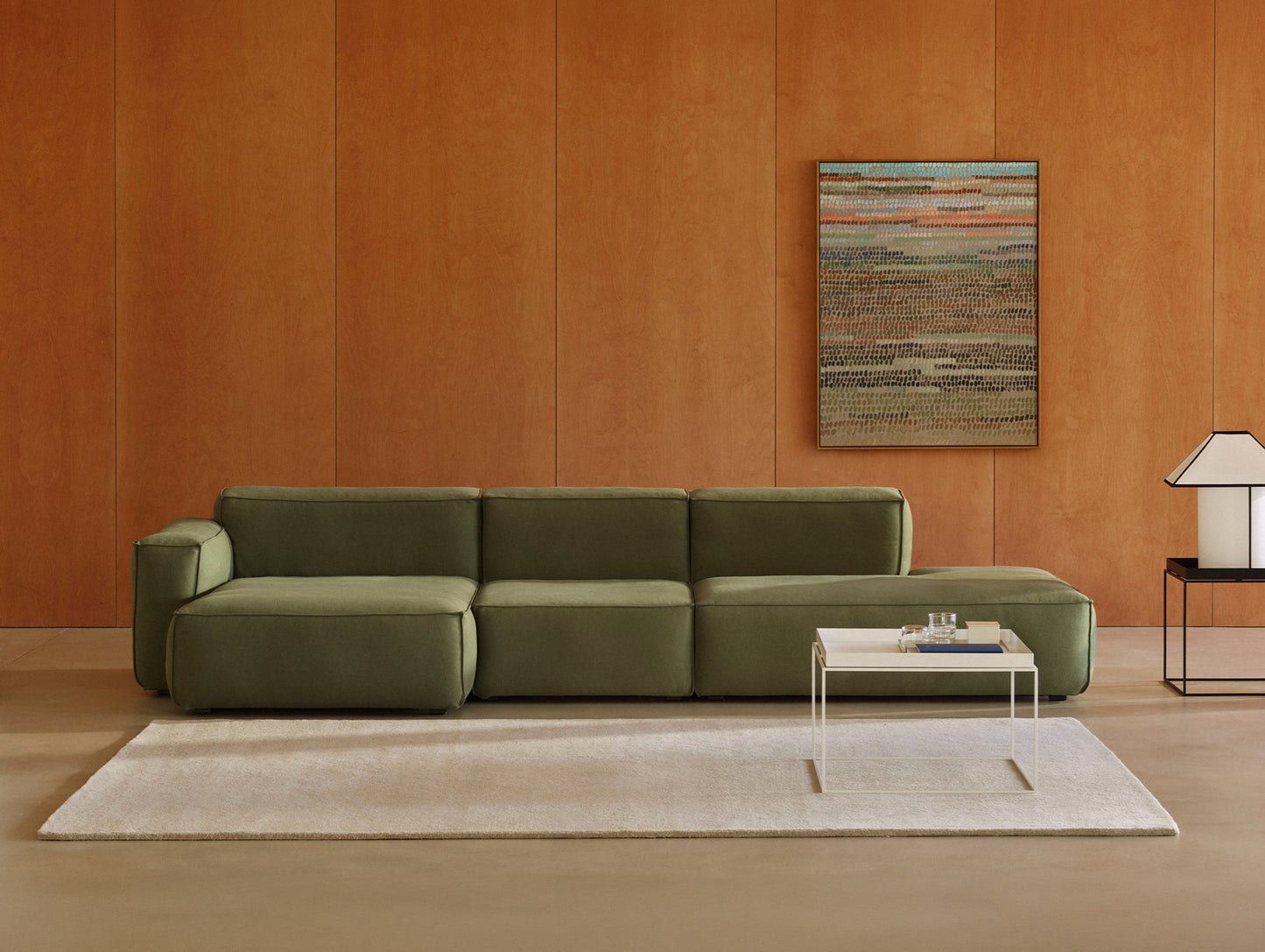 Mags Soft 3 Seater Sofa (Low Armrest) with Removable Cover by HAY - Combination 4 Left / Linara 100