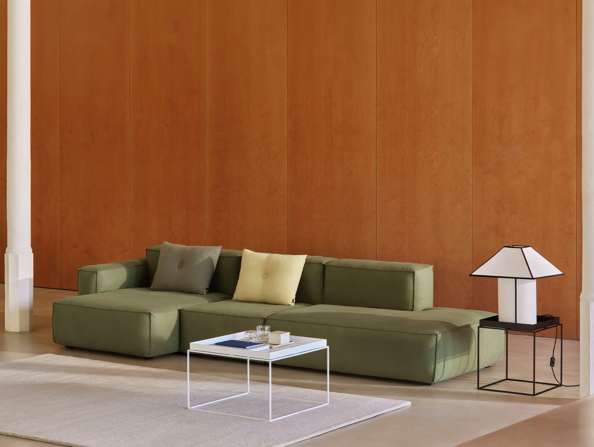 Mags Soft 3 Seater Sofa (Low Armrest) with Removable Cover by HAY - Combination 4 Left / Linara 100