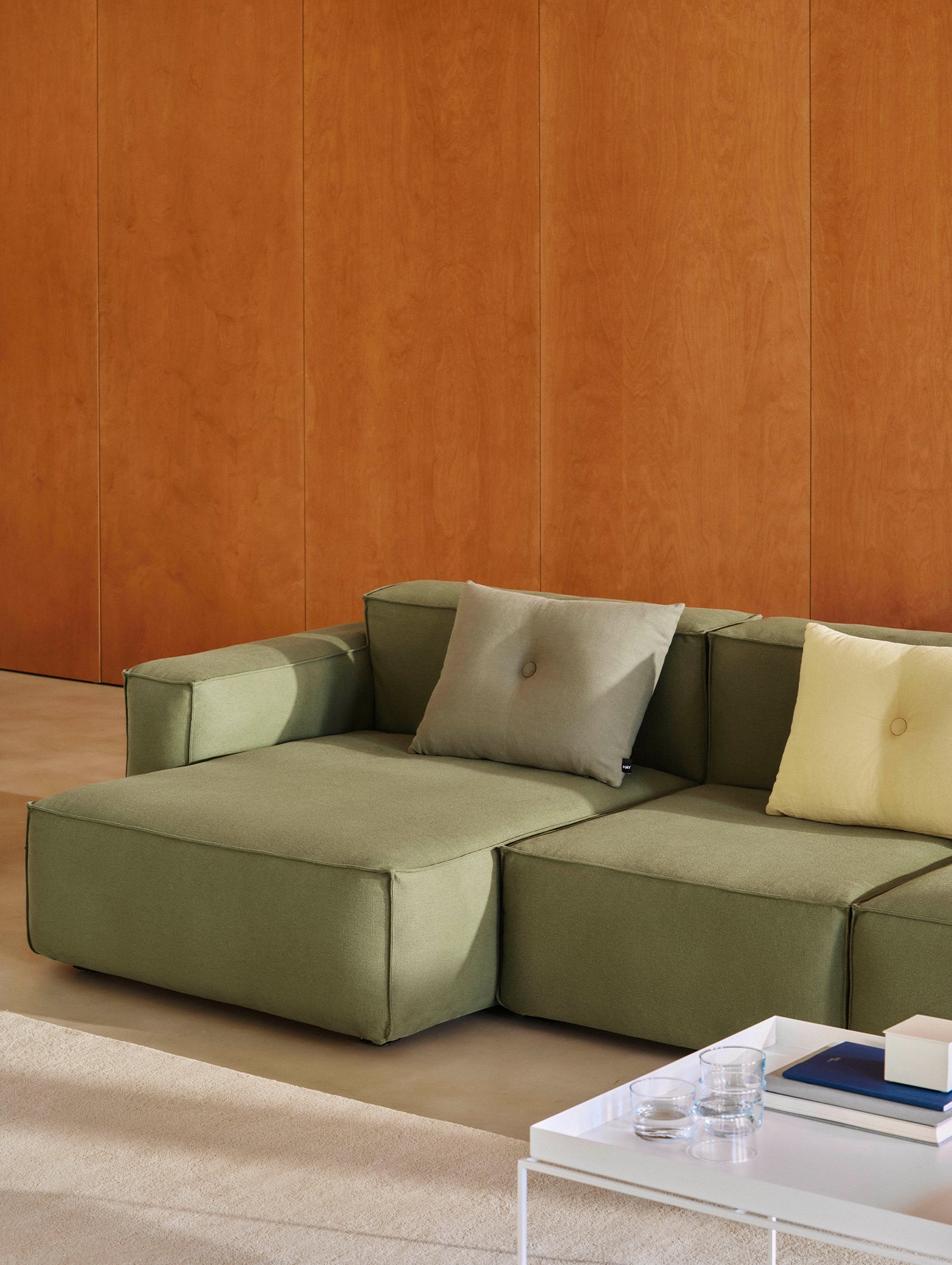 Mags Soft 3 Seater Sofa (Low Armrest) with Removable Cover by HAY - Combination 4 Left / Linara 100