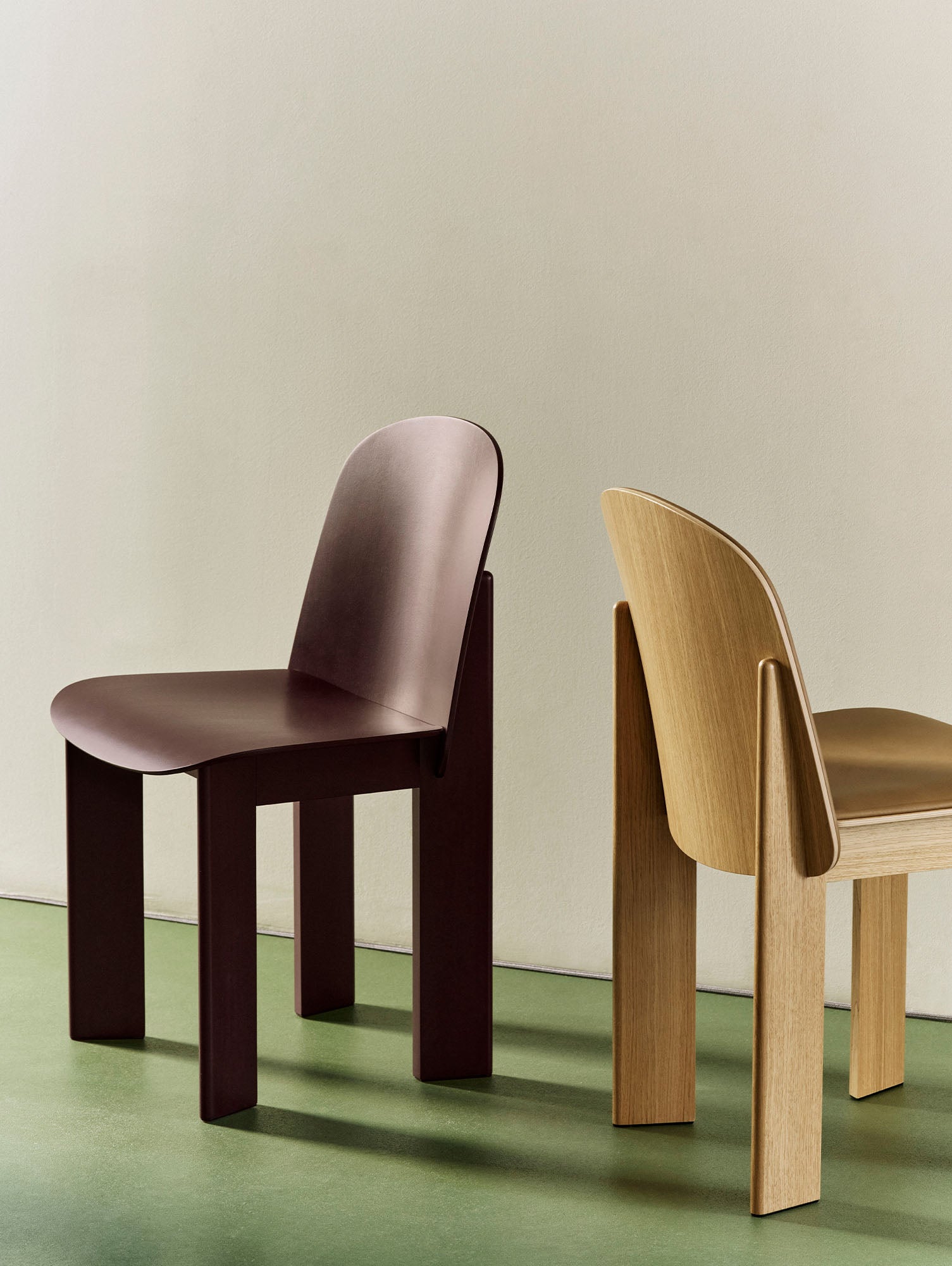 Chisel 65 Chair by HAY - Dark Bordeaux Lacquered Oak