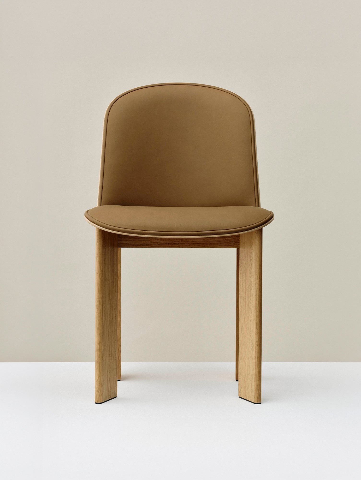 Chisel 65 Chair Front Upholstery by HAY  - Oiled Oak / Cognac Grano Leather
