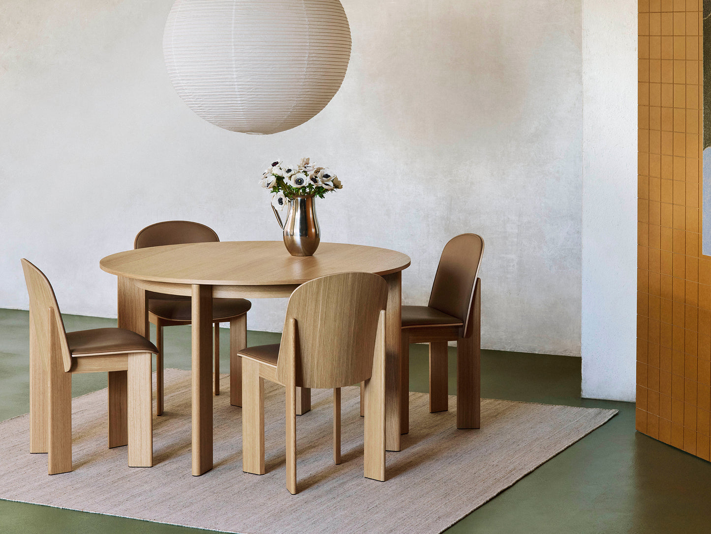 Chisel 65 Chair Front Upholstery by HAY  - Oiled Oak / Cognac Grano Leather