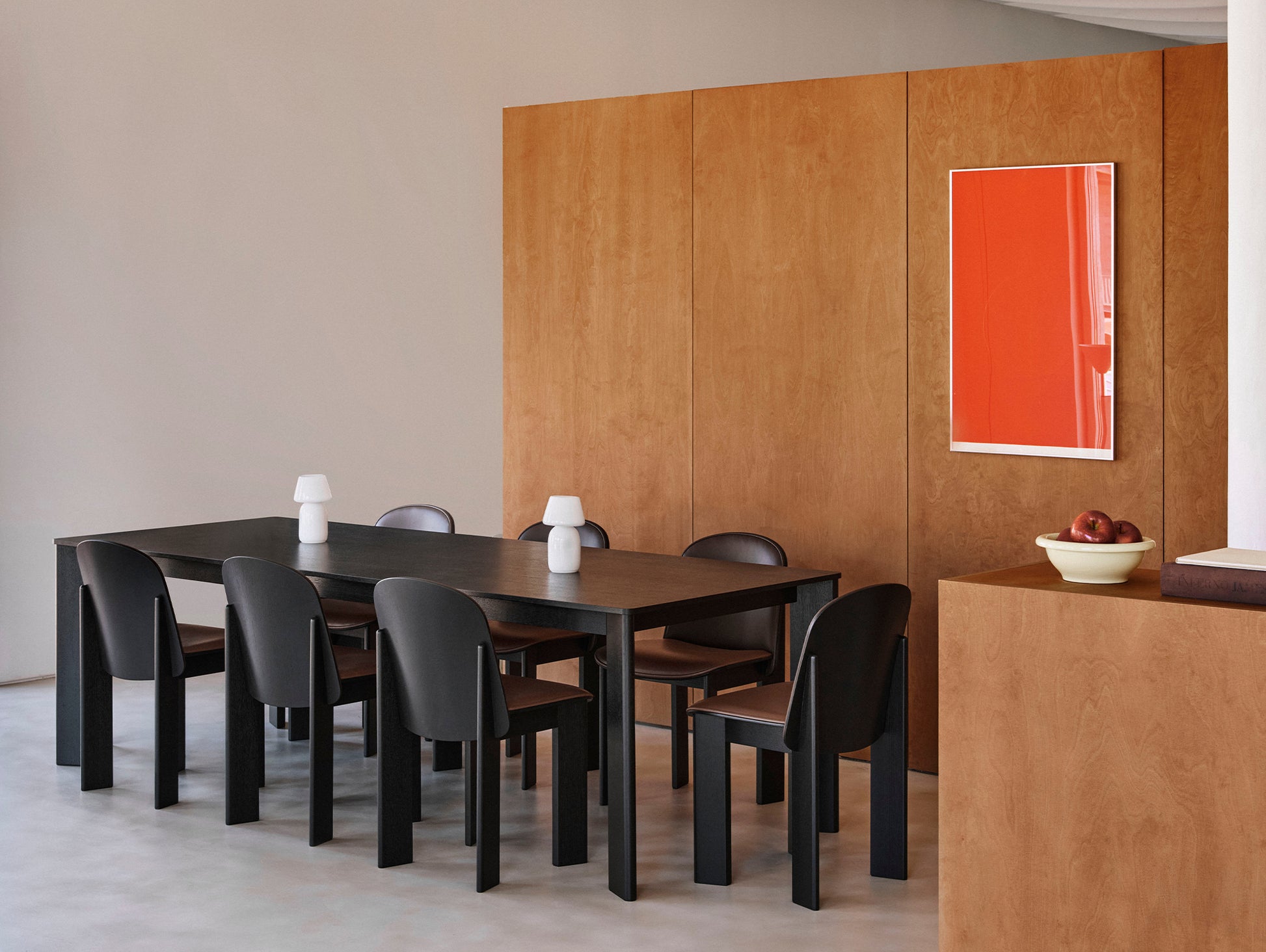 Chisel 30 Table Rectangular by HAY -   Black Lacquered Oak Veneer