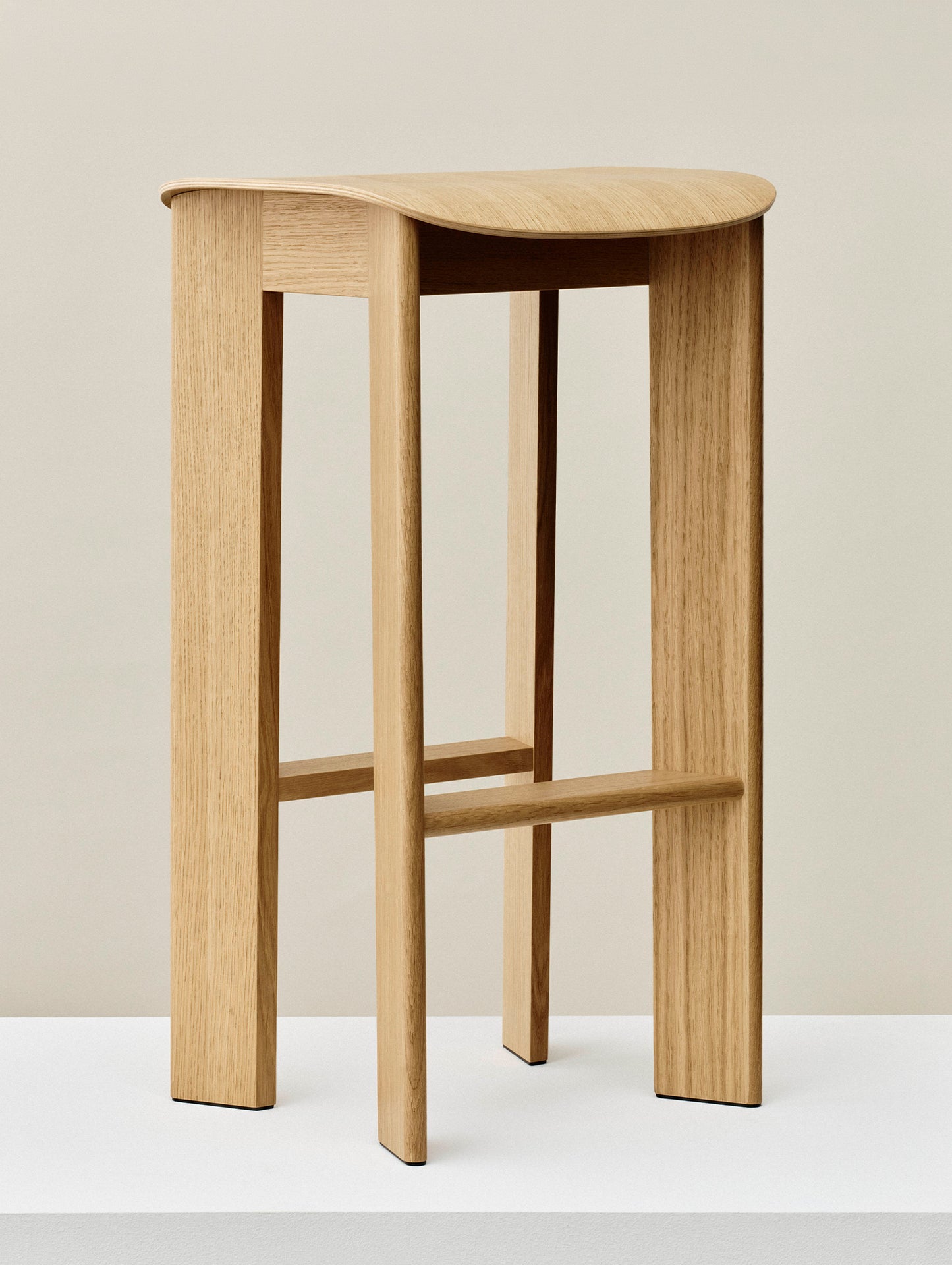 Chisel 30 Bar Stool High by HAY - Lacquered Oak
