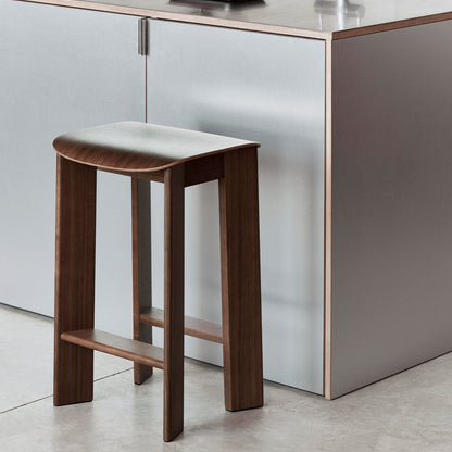 Chisel 30 Bar Stool High by HAY - Lacquered Walnut