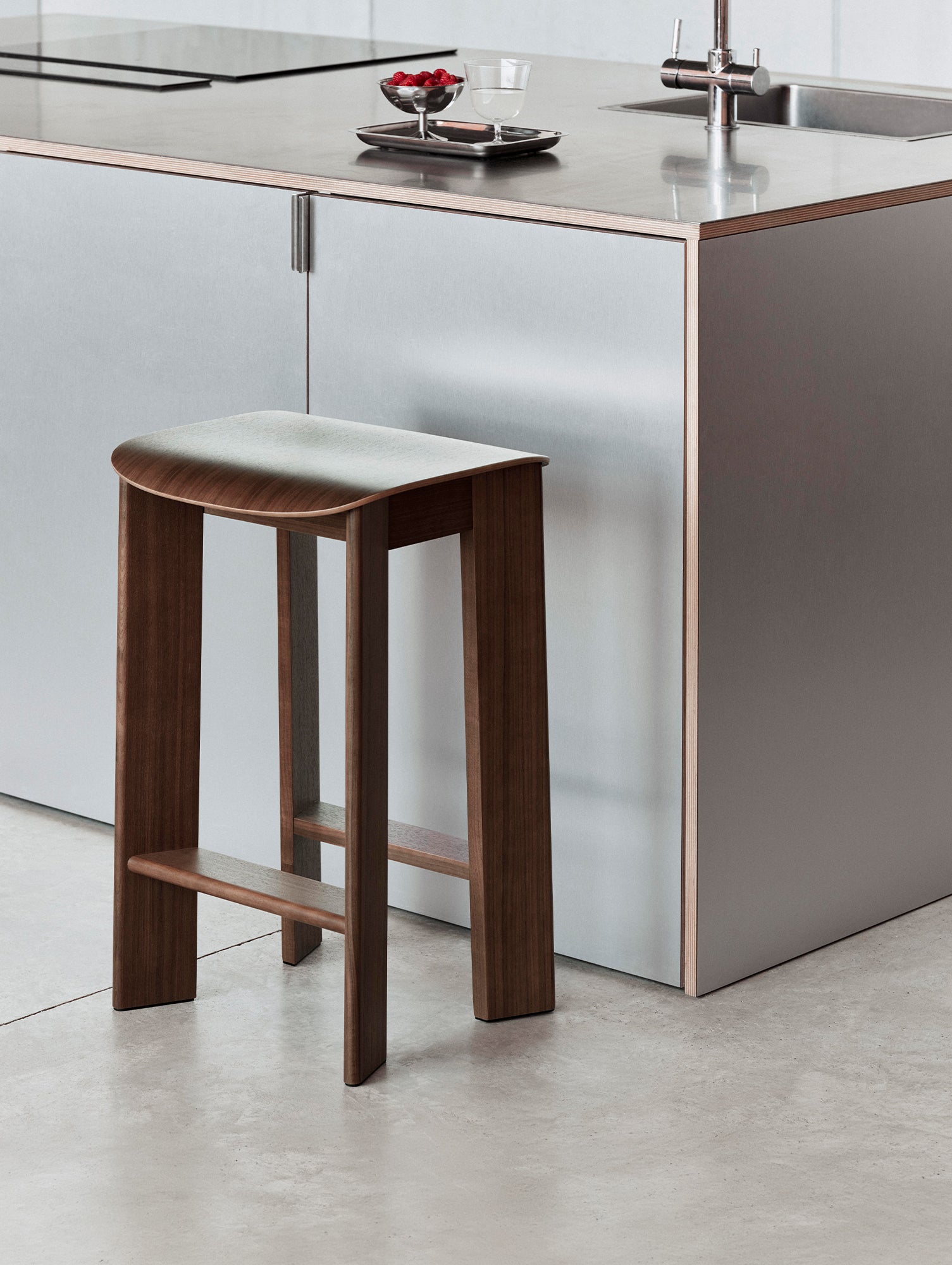 Chisel 30 Bar Stool High by HAY - Lacquered Walnut