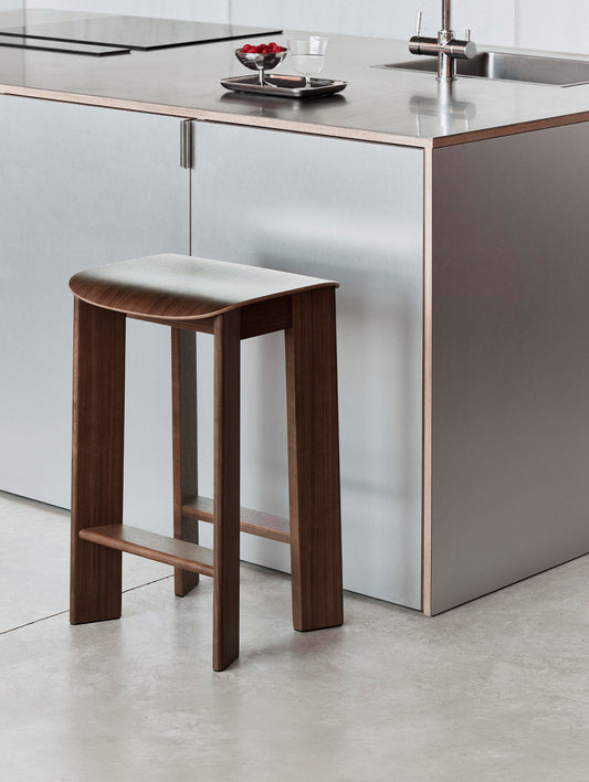 Chisel 30 Bar Stool High by HAY - Lacquered Walnut