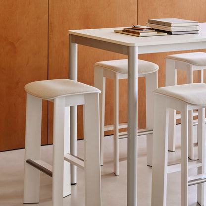 Chisel 30 Bar Stool Seat Upholstery by HAY - Cream White Lacquered Beech / Mode 011