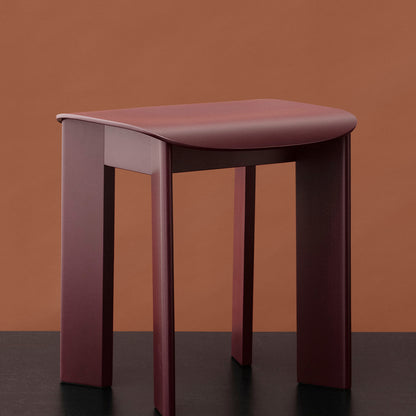 Chisel 10 Stool by HAY - Dark Bordeaux Lacquered Beech