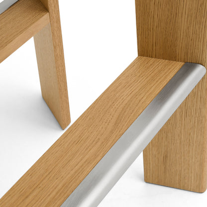 Chisel 30 Bar Stool by HAY - Lacquered Oak, With footrest protector