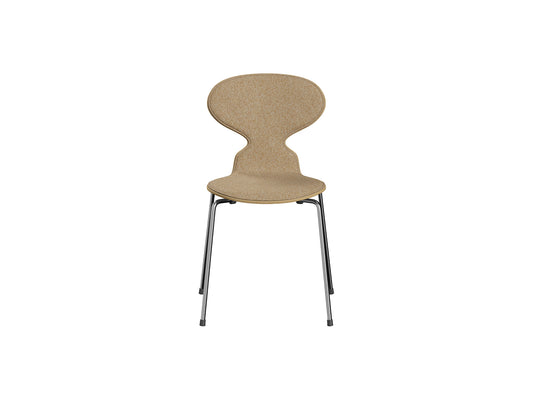 Ant Chair Front Upholstered - 4 Legs by Fritz Hansen - Chromed Steel / Oak Veneer Shell / Vanir 413