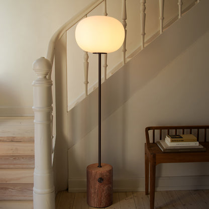 JWDA Floor Lamp by Audo Copenhagen - Red Travertine Base / Bronzed Brass Stem