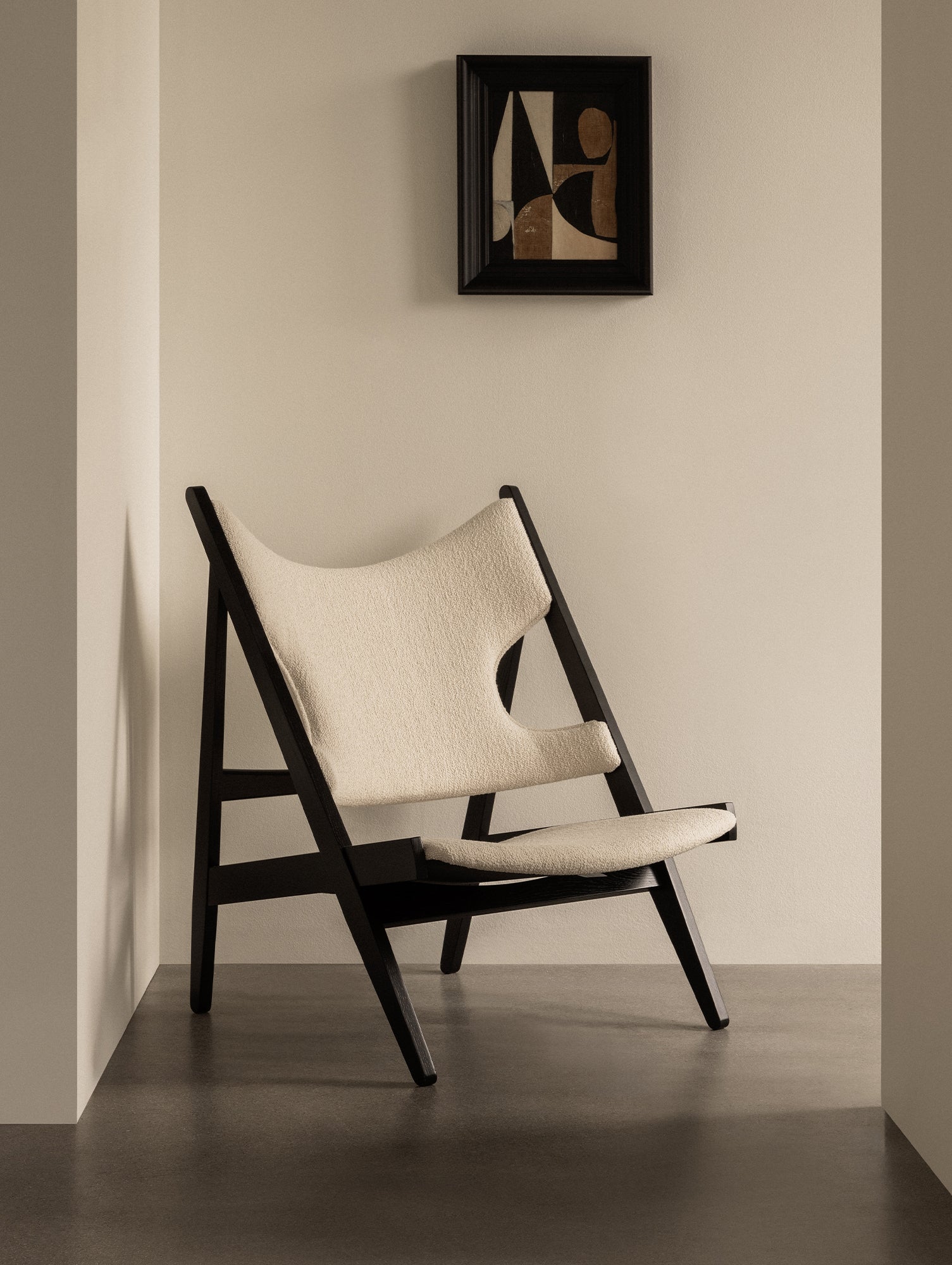 Knitting Lounge Chair (Upholstered) by Audo Copenhagen  - Black Oak / UK Boucle / Lana 24