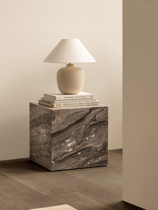Marble Plinth Cubic by Audo Copenhagen - Grey Galaxy Marble