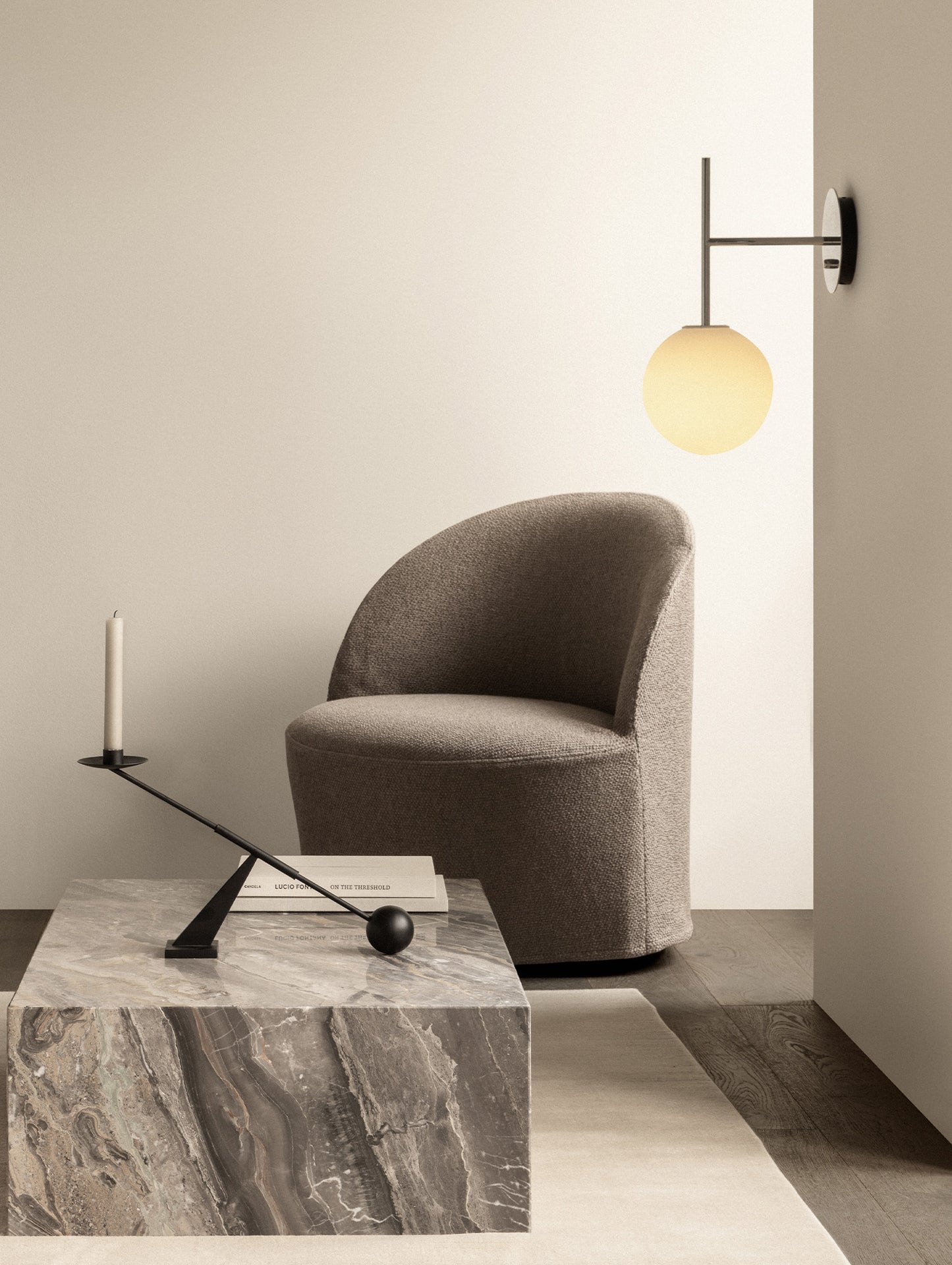 Tearoom Lounge Chair with Loose Cover - Swivel Base with Return