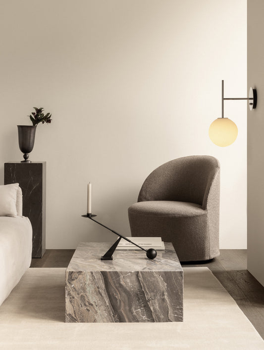 Marble Plinth Low by Audo Copenhagen - Grey Galaxy Marble