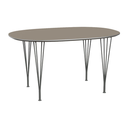 Superellipse Dining Table by Fritz Hansen - B611 / Brown Ottawa Laminate Tabletop / Silver Grey Steel Base