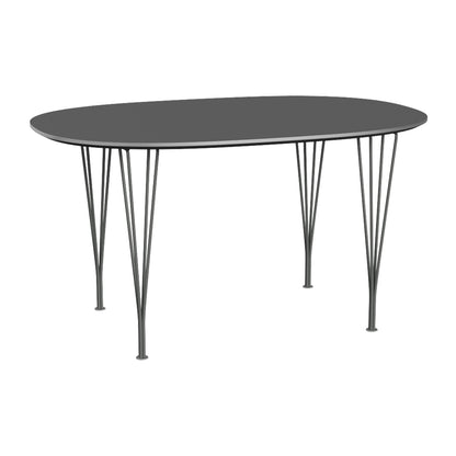 Superellipse Dining Table by Fritz Hansen - B611 / Grey Bromo Laminate Tabletop / Silver Grey Steel Base