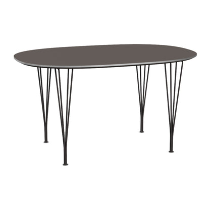 Superellipse Dining Table by Fritz Hansen - B611 / Grey Laminate Tabletop / Warm Graphite Steel Base