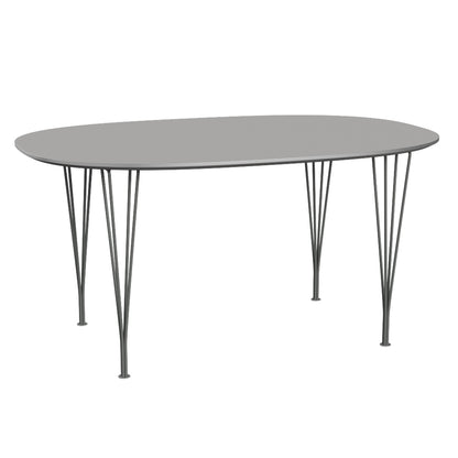 Superellipse Dining Table by Fritz Hansen - B612 / Grey Efeso Laminate Tabletop / Silver Grey Steel Base