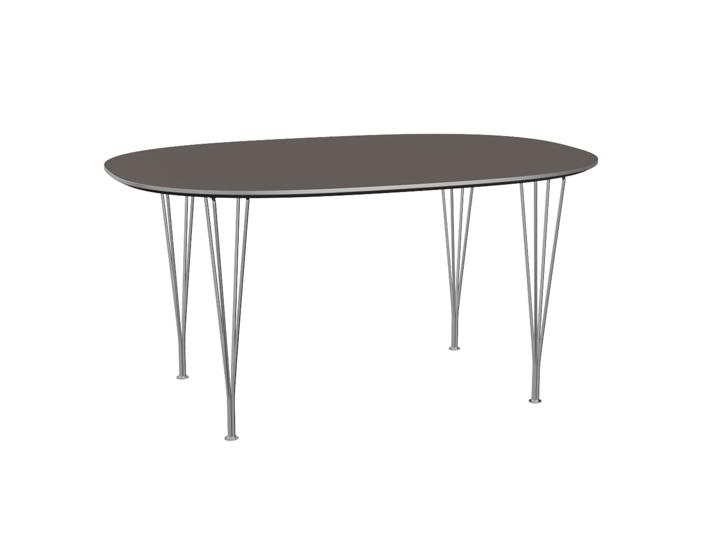 Superellipse Dining Table by Fritz Hansen - B612 / Grey Laminate Tabletop / Chromed Steel Base