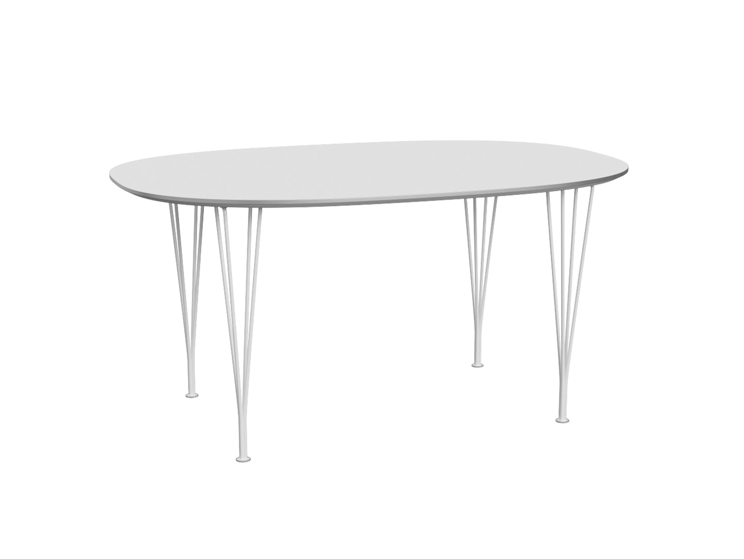 Superellipse Dining Table by Fritz Hansen - B612 / White Laminate Tabletop / White Steel Base