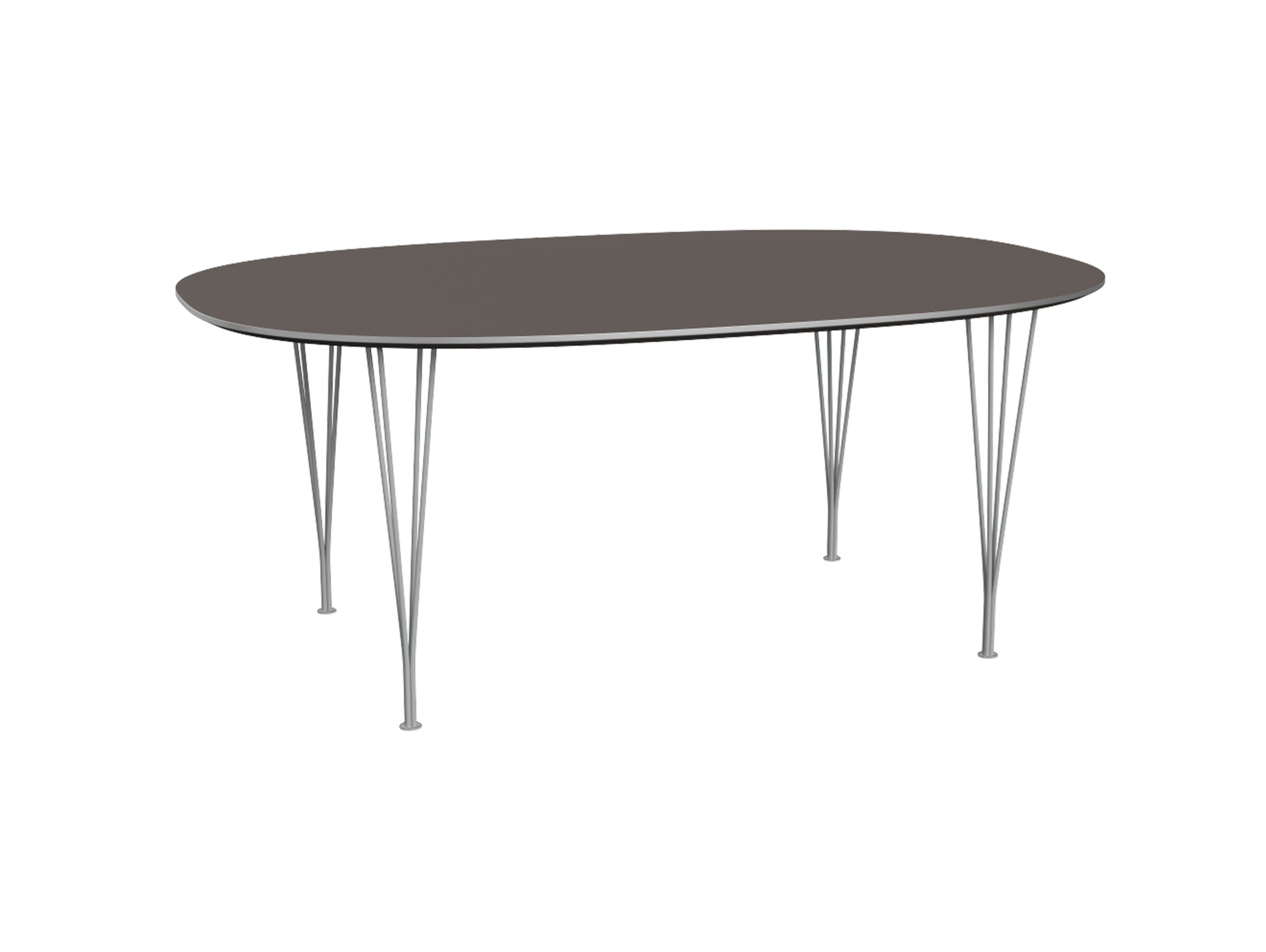 Superellipse Dining Table by Fritz Hansen - B613 / Grey Laminate Tabletop / Nine Grey Steel Base