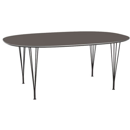 Superellipse Dining Table by Fritz Hansen - B613 / Grey Laminate Tabletop / Warm Graphite Steel Base