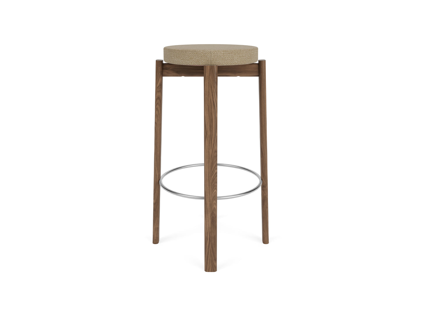 Passage Bar/Counter Stool Upholstered by Audo Copenhagen - Bar Stool / Walnut Base / Barnum Boucle 04