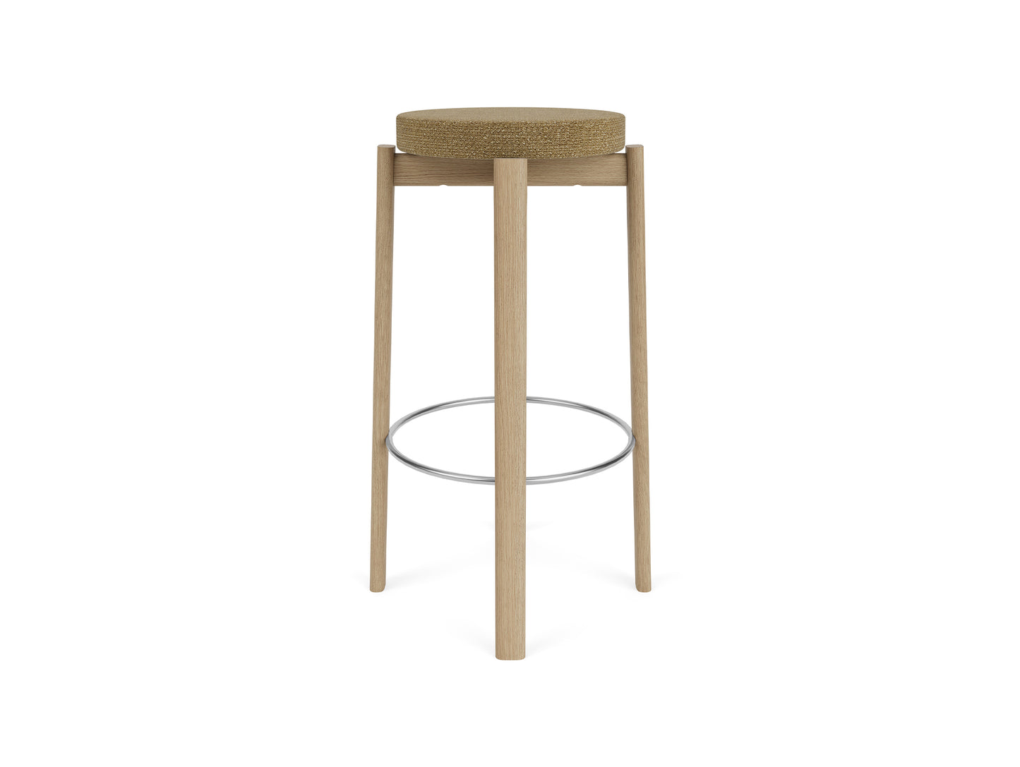 Passage Bar/Counter Stool Upholstered by Audo Copenhagen - Bar Stool / Oak Base / Barnum Boucle 05