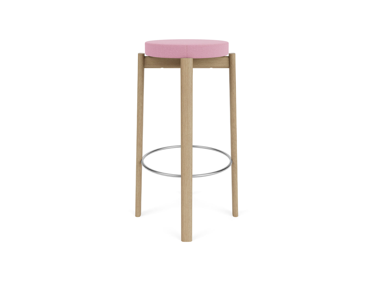 Passage Bar/Counter Stool Upholstered by Audo Copenhagen - Bar Stool / Oak Base / Vidar 526