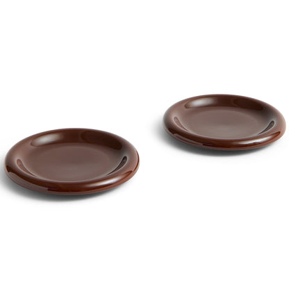 Barro Plate - Set of 2 by HAY - D 18 cm / Burgundy