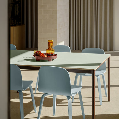 Base Table by Muuto -  Light Green Laminate / Plywood Top with Brown Red Legs