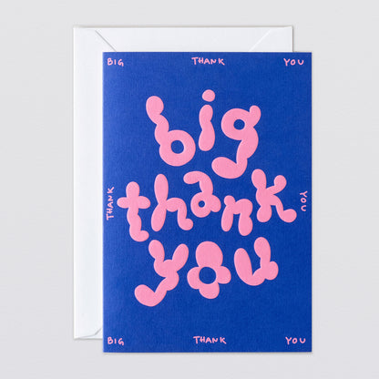 'Big Thank You' Embossed Greetings Card by Wrap