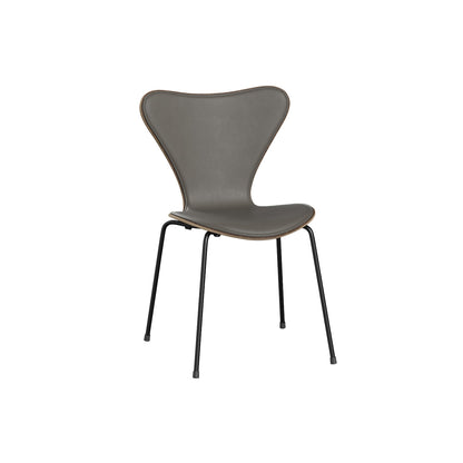Black Steel / Front: Essential Lava Leather / Back: Clear Lacquered Walnut Veneer