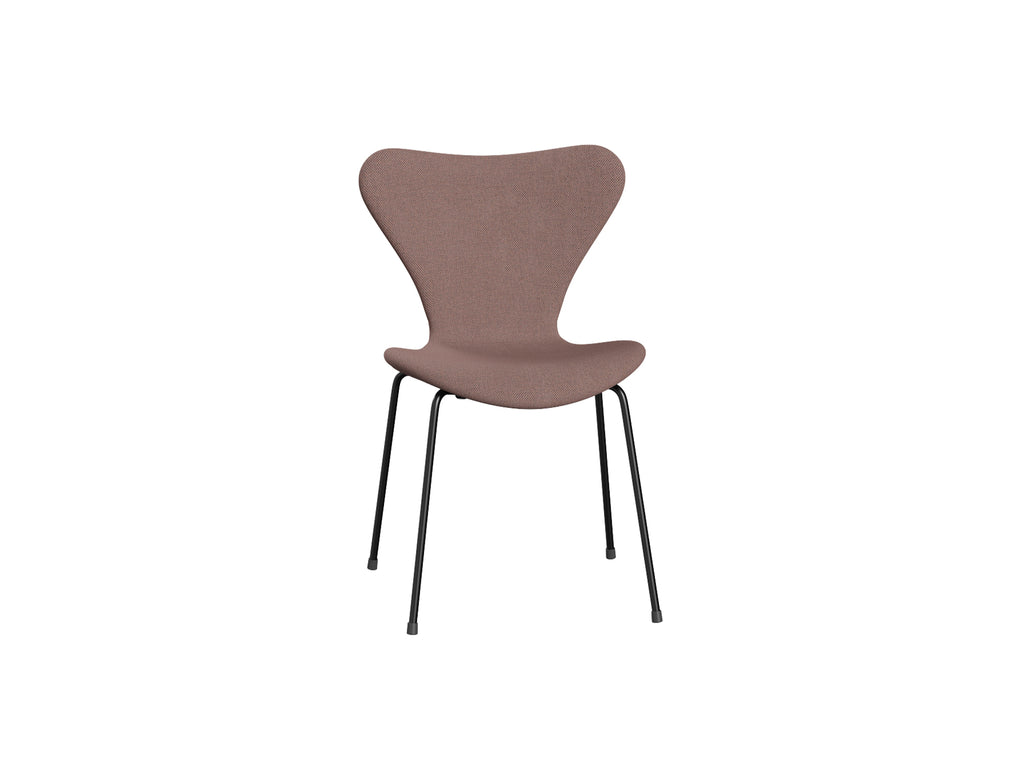 Series 7™ 3107 Dining Chair (Fully Upholstered) by Fritz Hansen - Black Steel / Re wool 648