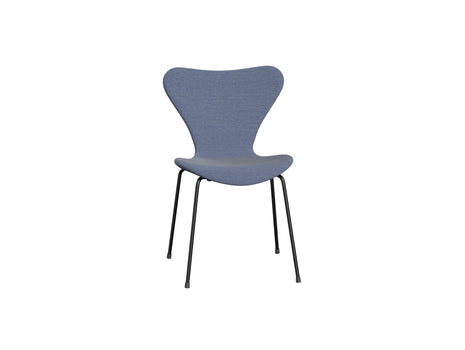 Series 7™ 3107 Dining Chair (Fully Upholstered) by Fritz Hansen - Black Steel / Steelcut Trio 716