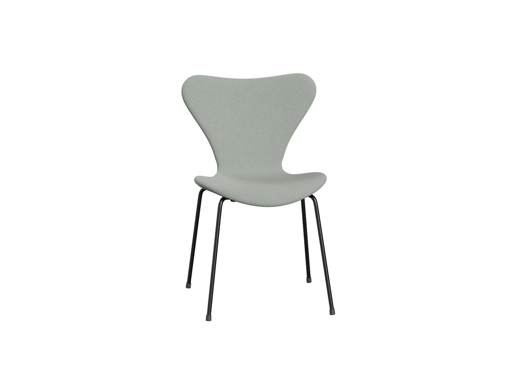 Series 7™ 3107 Dining Chair (Fully Upholstered) by Fritz Hansen - Black Steel / Sunniva 132