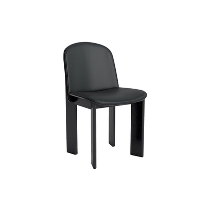 Chisel 65 Chair Front Upholstery by HAY - Black Lacquered Oak / Black Grano Leather
