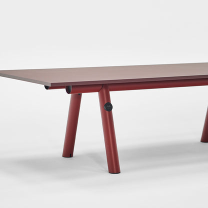Boa Table by HAY - Barn Red Frame / Burgundy Linoleum Tabletop