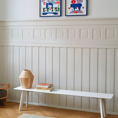 Copenhague Deux Bench CPH215 by HAY - L 200 / Pearl White Lacquered Beech Base / Pearl White Laminate