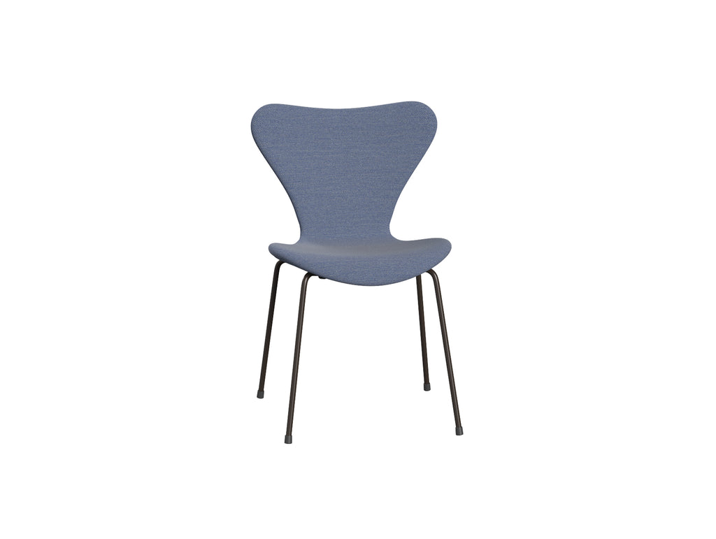 Series 7™ 3107 Dining Chair (Fully Upholstered) by Fritz Hansen - Brown Bronze Steel / Steelcut Trio 716