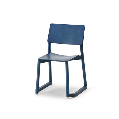 Panorama Chair with Runners by Karimoku New Standard - Indigo Blue Lacquered Oak