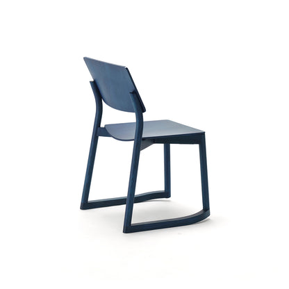 Panorama Chair with Runners by Karimoku New Standard - Indigo Blue Lacquered Oak