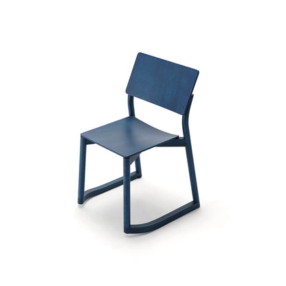 Panorama Chair with Runners by Karimoku New Standard - Indigo Blue Lacquered Oak