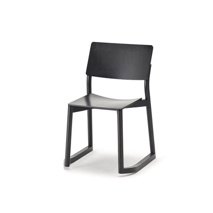 Panorama Chair with Runners by Karimoku New Standard -  Matte Black Lacquered Oak